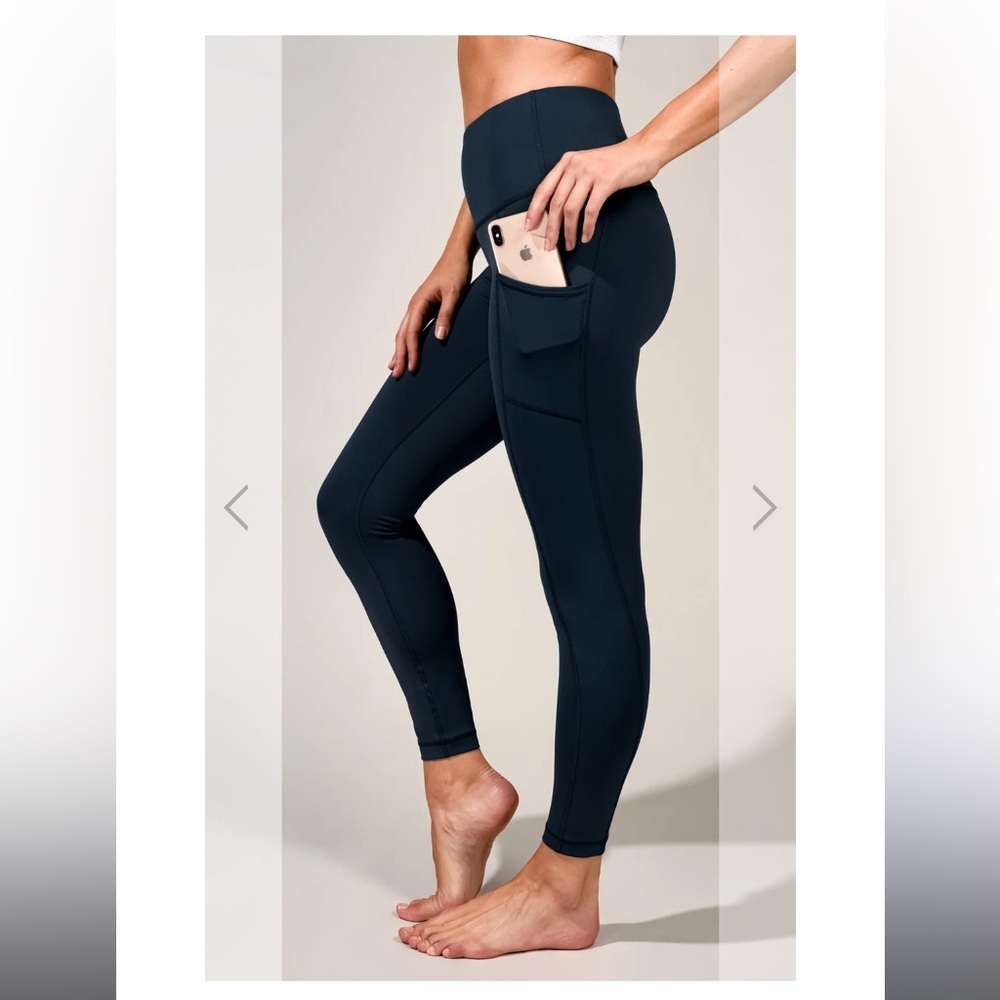 90 Degree by Reflex Side Pocket High Waist 7/8 Length Leggings - Size Small
